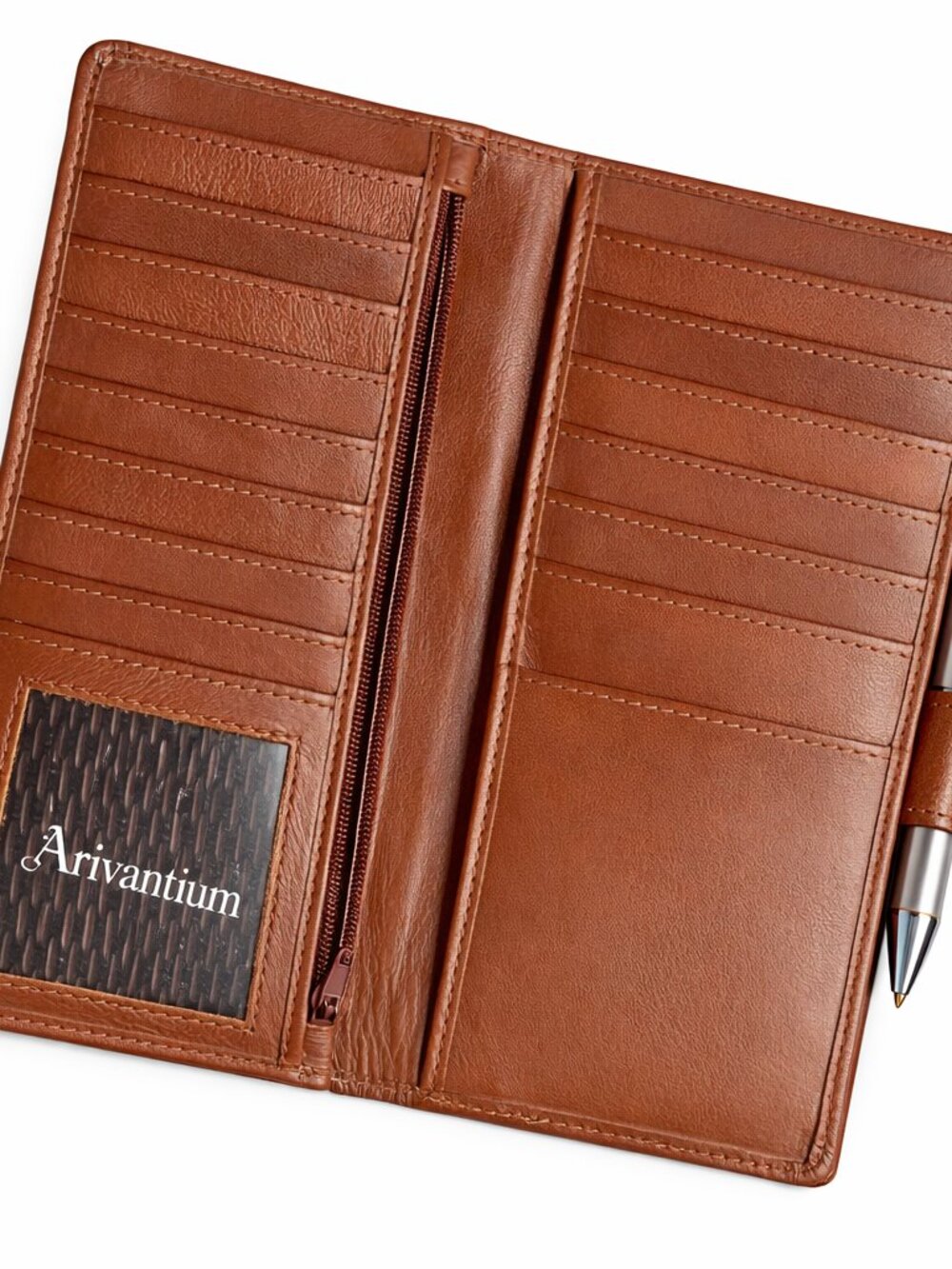Artizanni Genuine Leather Slim Men's Tall Full Grain Vintage Wallet (Cognac)